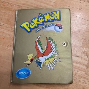 Vintage Pokémon binder cards in a book
